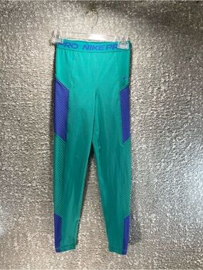 Nike Pro Dri-fit Compression Leggings Womens XS Green 24" Inseam